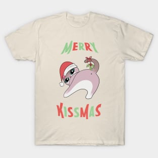 Merry Kissmas Cat Butt Christmas Mistletoe xmas funny T-Shirt